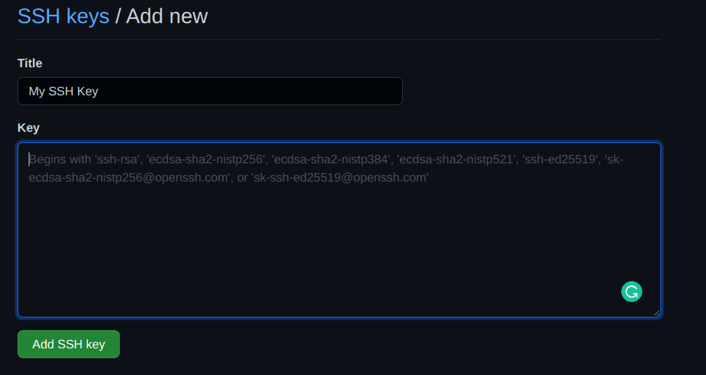 Add SSH Key
