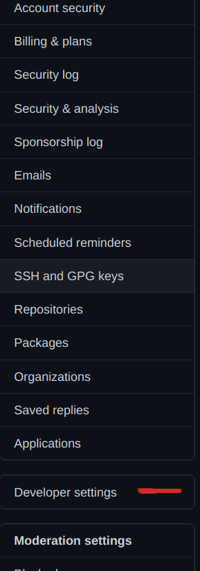 Developer Settings
